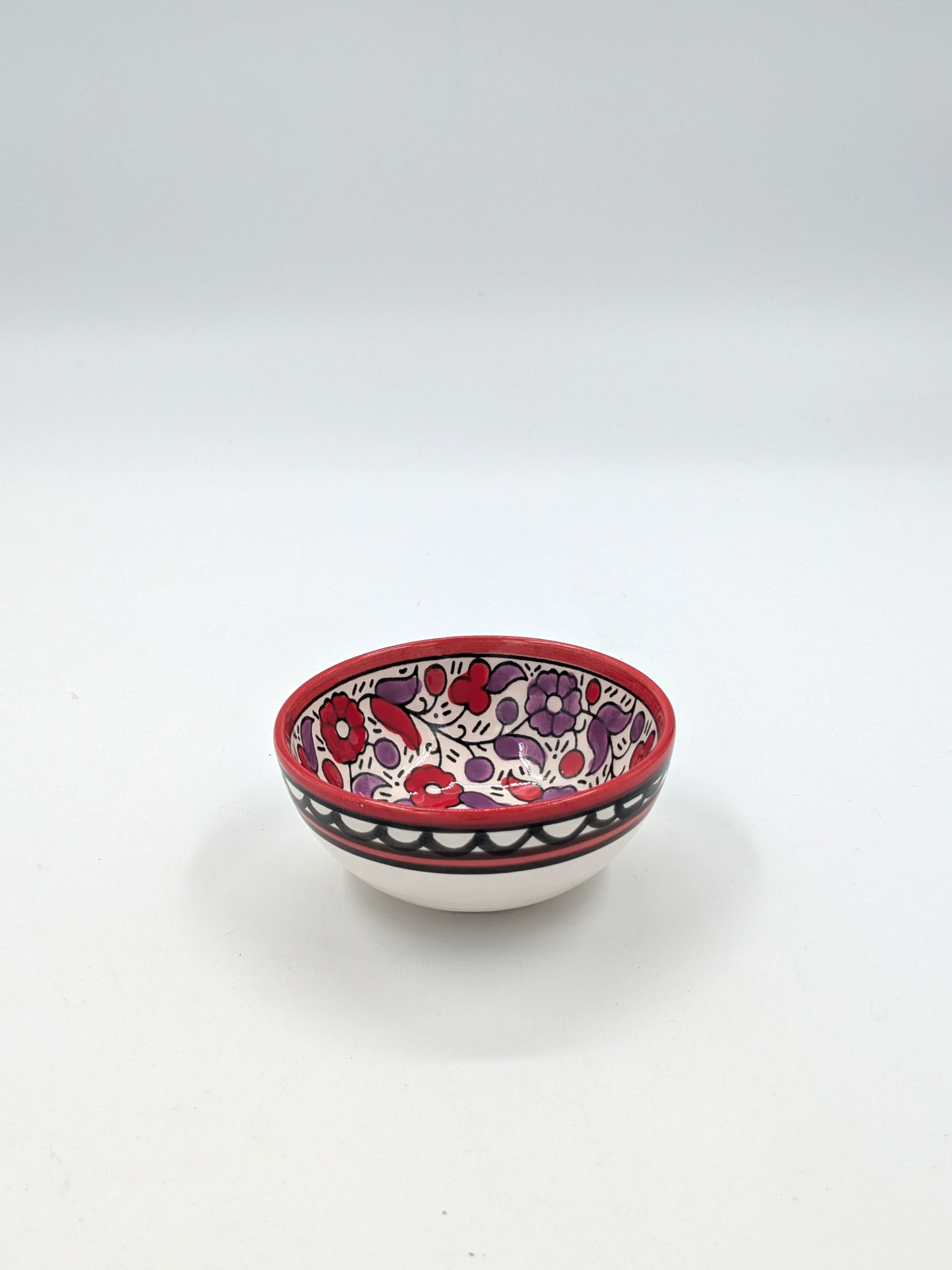 Schaal 9 cm - rood/lavendel
