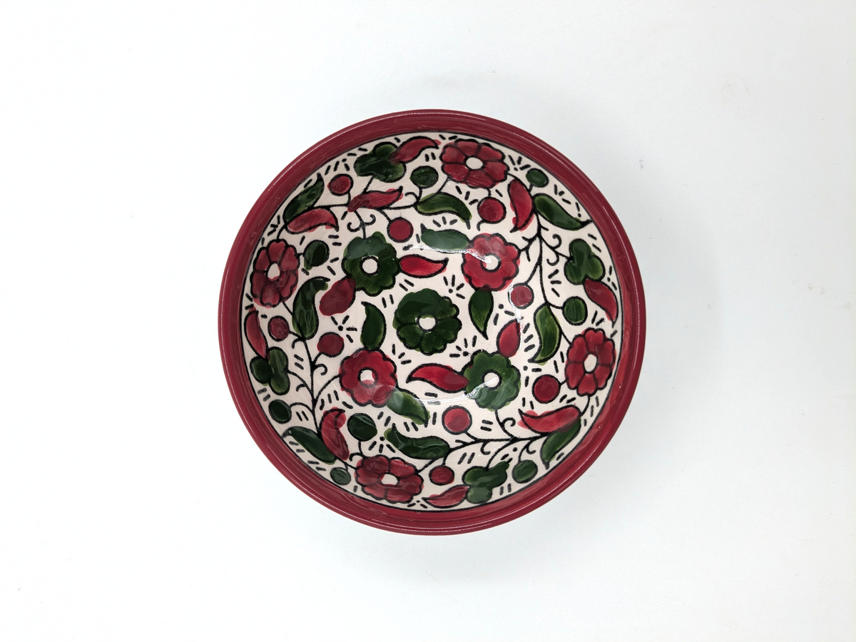 Kom 9 cm - bordeaux/groen