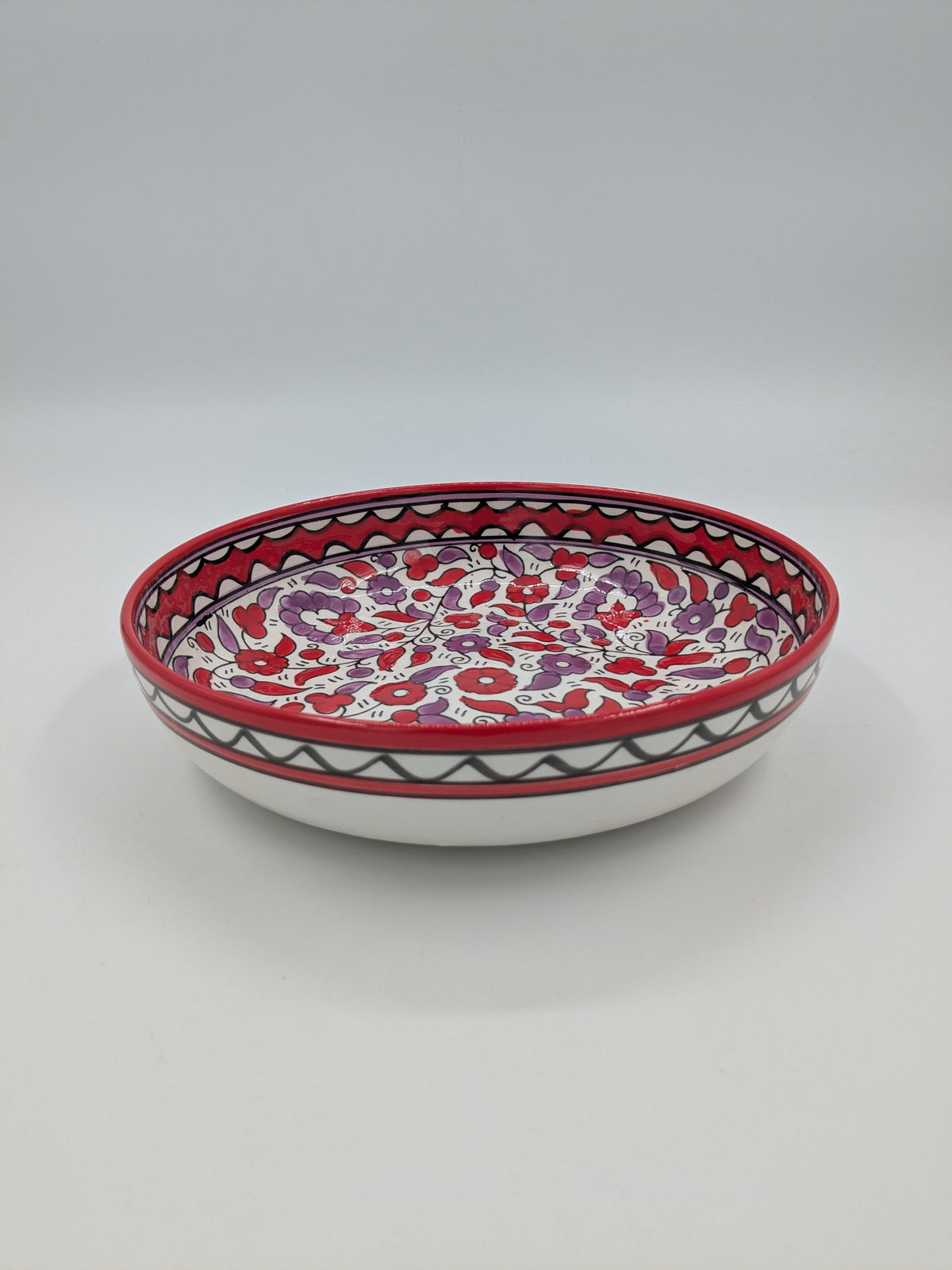 Serveringsskål 18 cm - rød/lavendel