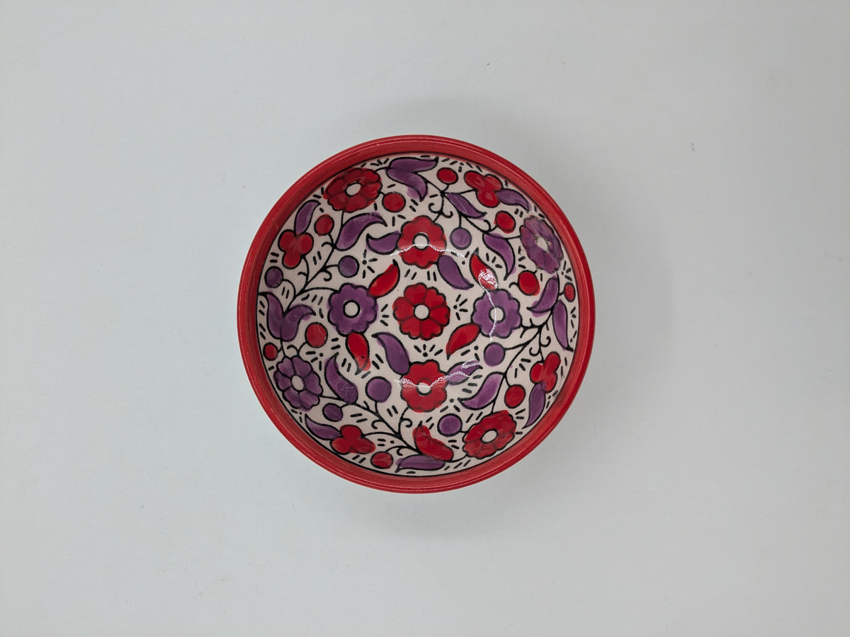 Skål 12 cm - bordeaux/grön
