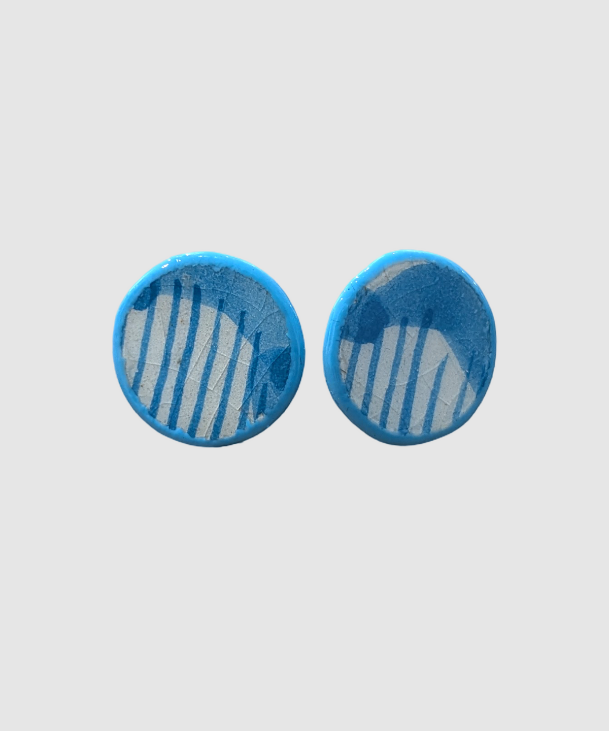 Boucles d'oreilles artisanales en céramique palestinienne- M