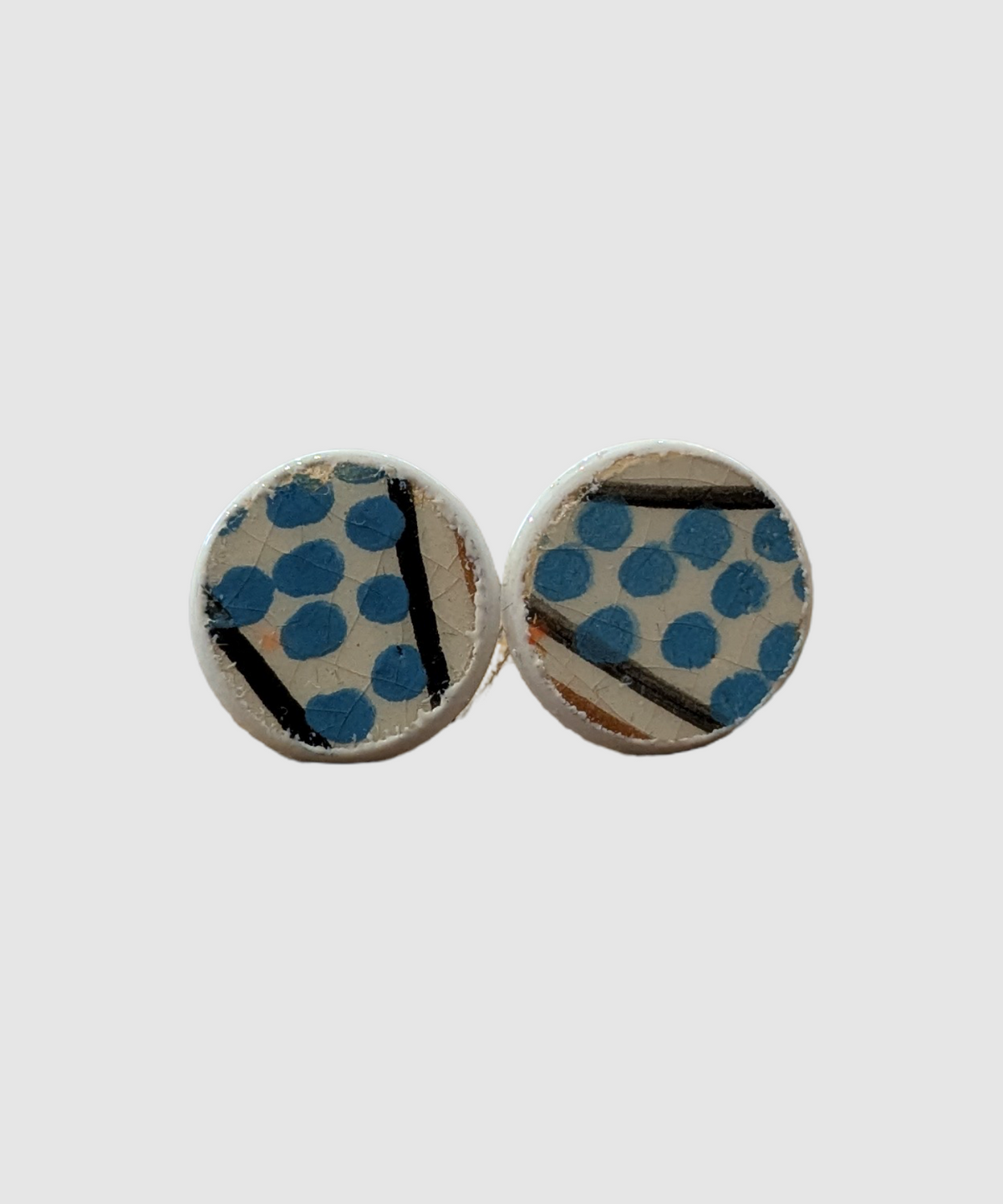 Boucles d'oreilles artisanales en céramique palestinienne- M