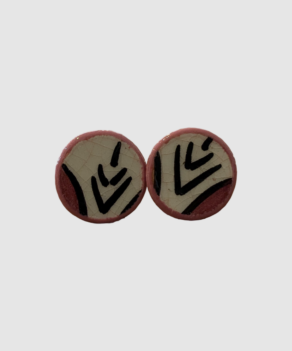 Boucles d'oreilles artisanales en céramique palestinienne- M