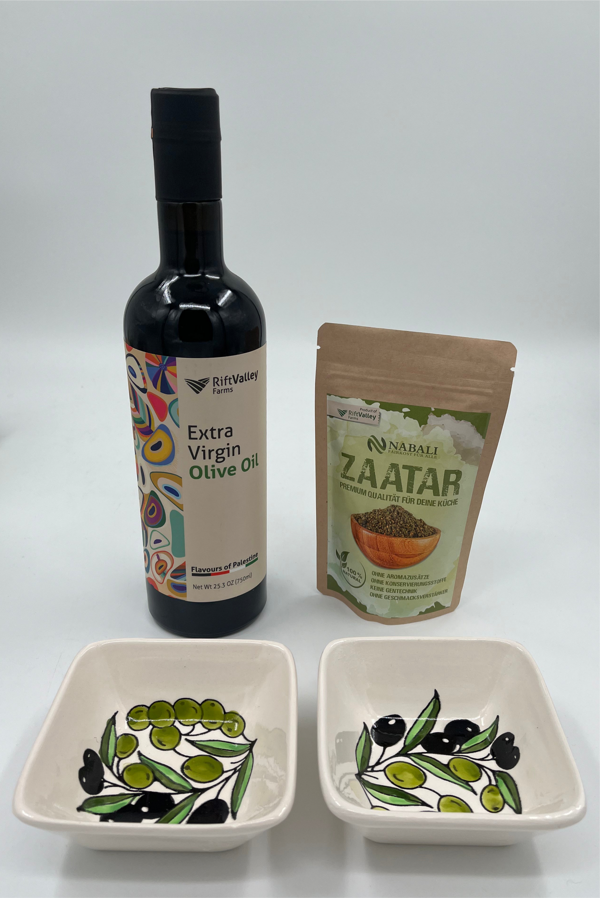Olivolja, Zaatar och 2 keramiska skålar