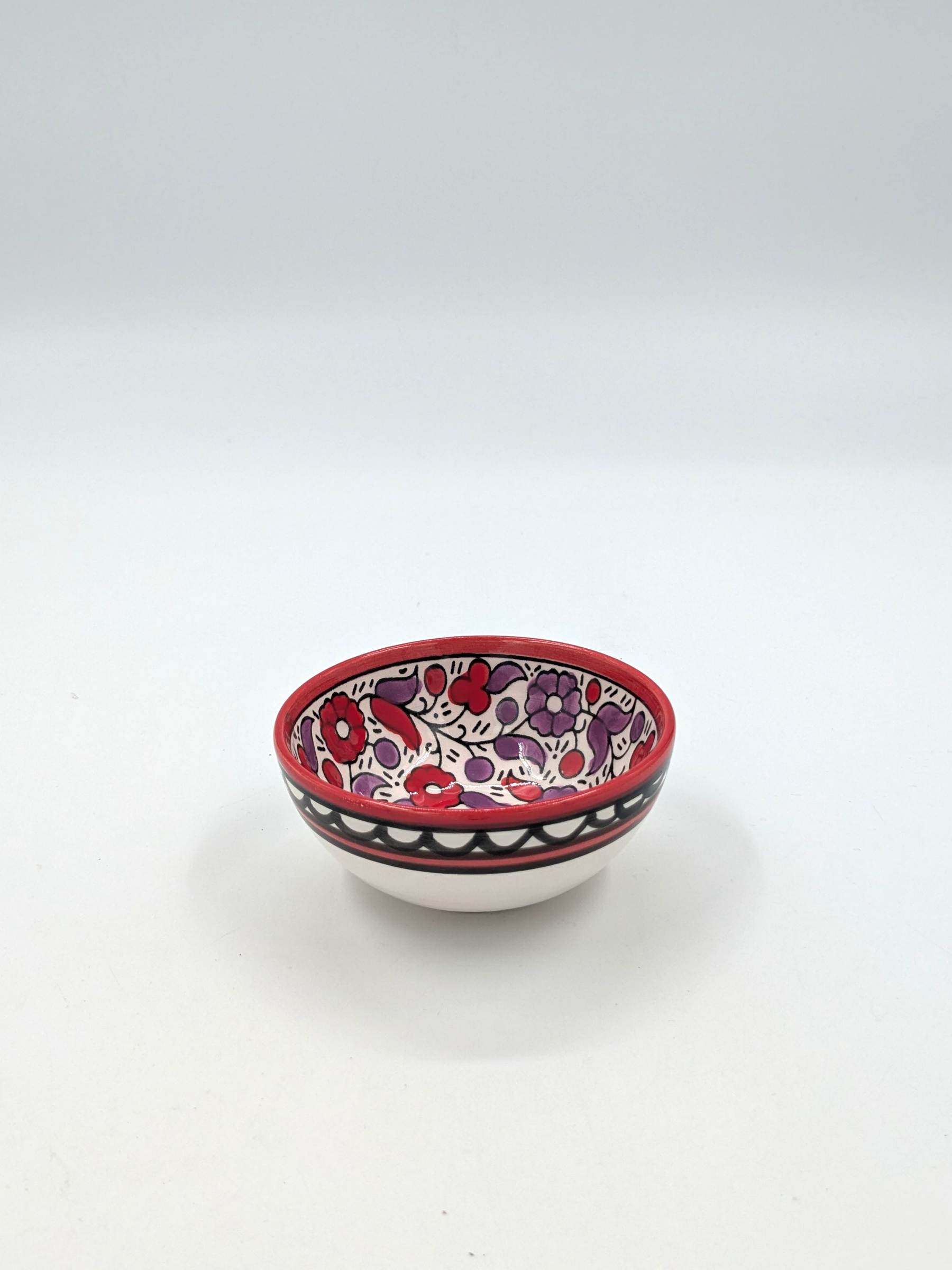 Skål 9 cm - röd/lavendel