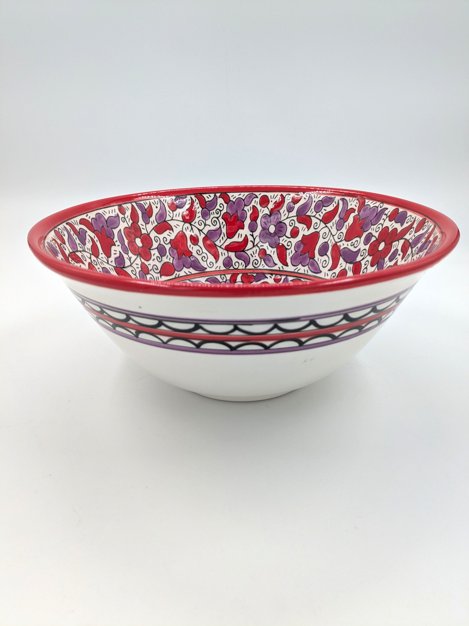 Serveringsskål - 25 cm - röd/lavendel