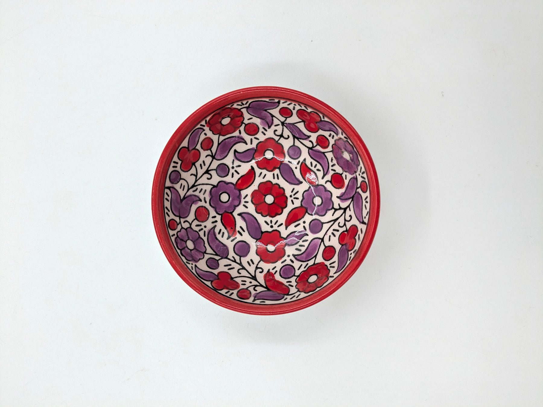 Skål 9 cm - röd/lavendel