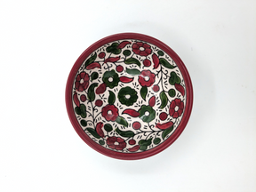 Skål 9 cm - bordeaux/grön
