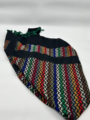 Authentisches Hirbawi-Kuffiyeh – schwarz/mehrfarbig