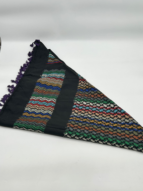 Authentisches Hirbawi-Kuffiyeh – mehrfarbig mit lila Quaste