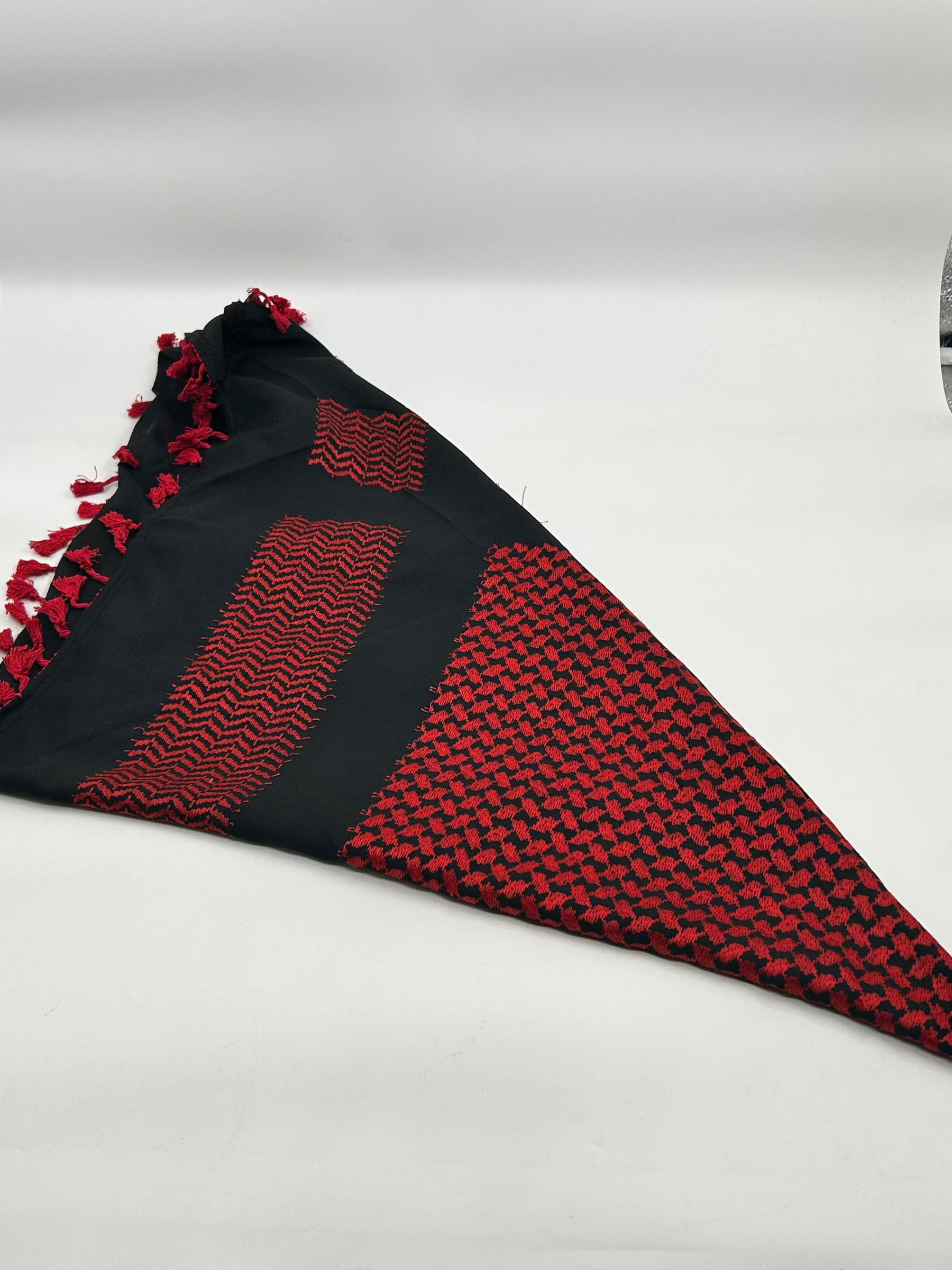 Autentisk Hirbawi kuffiyeh - mörkröd