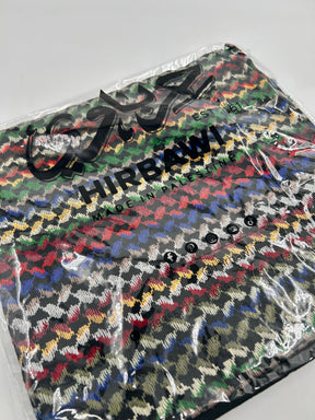 Authentisches Hirbawi-Kuffiyeh – schwarz/mehrfarbig