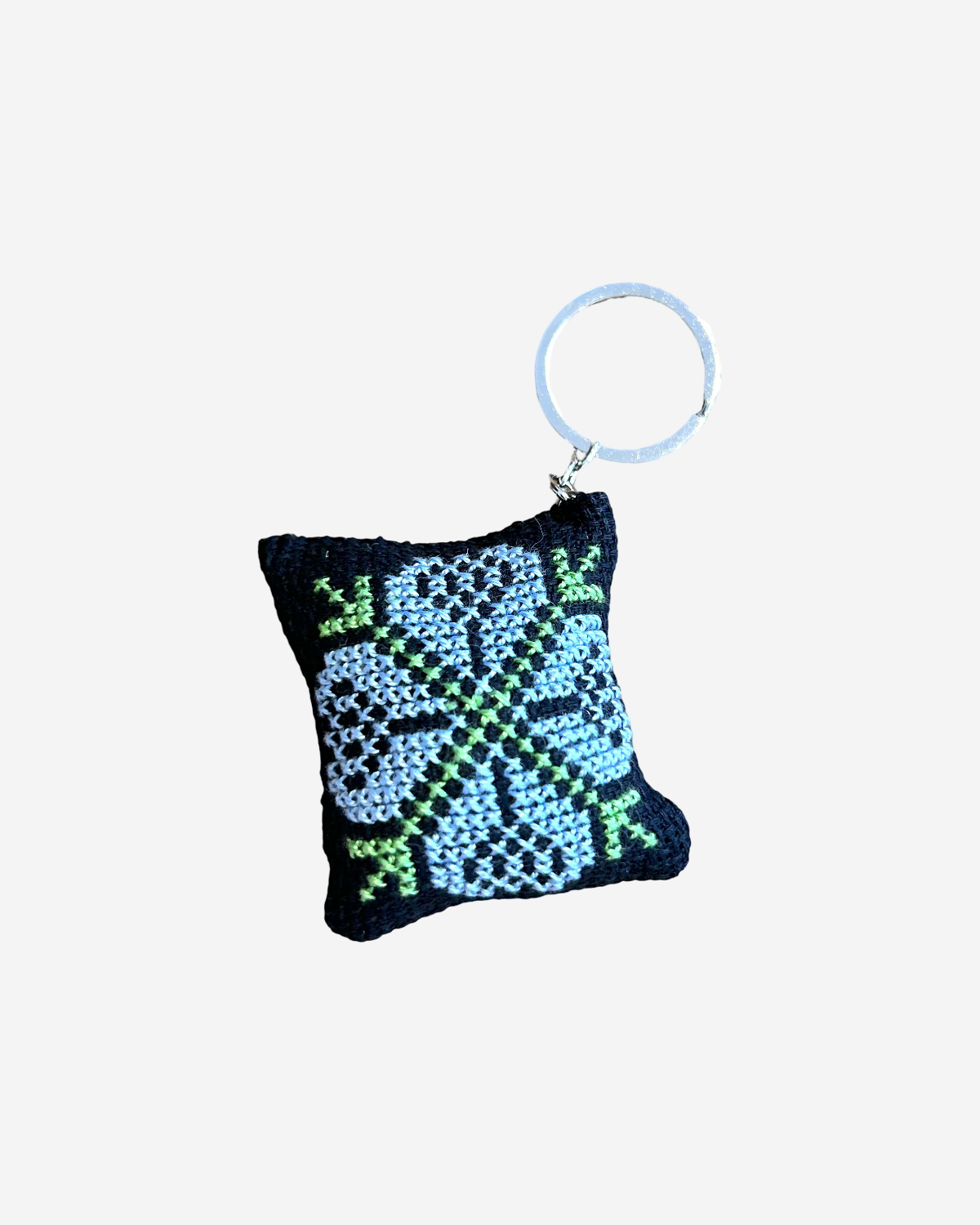 Tatreez key ring - lavender/green