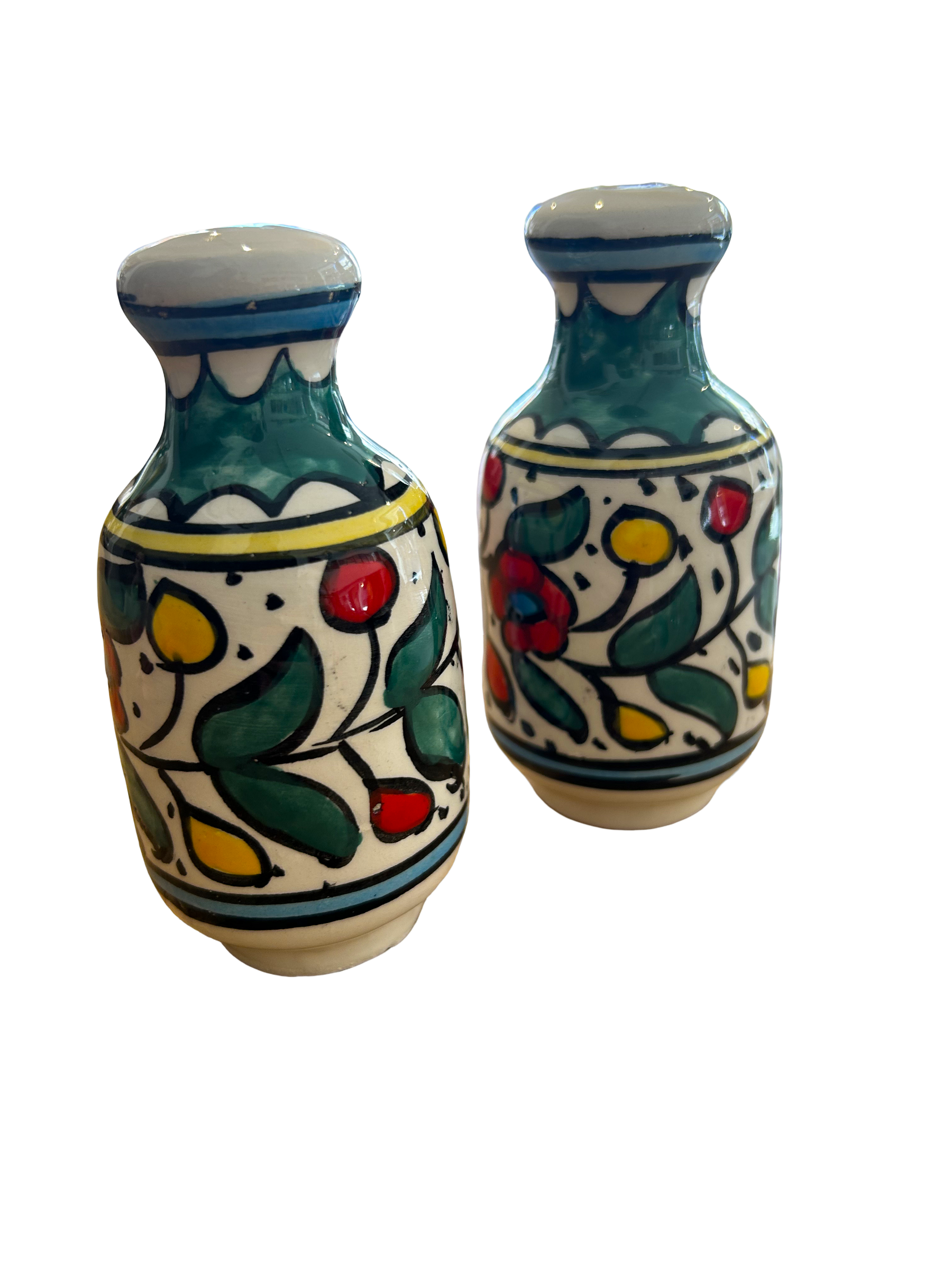 Juego de salero y pimentero verde