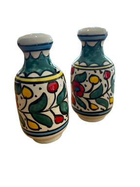 Juego de salero y pimentero verde