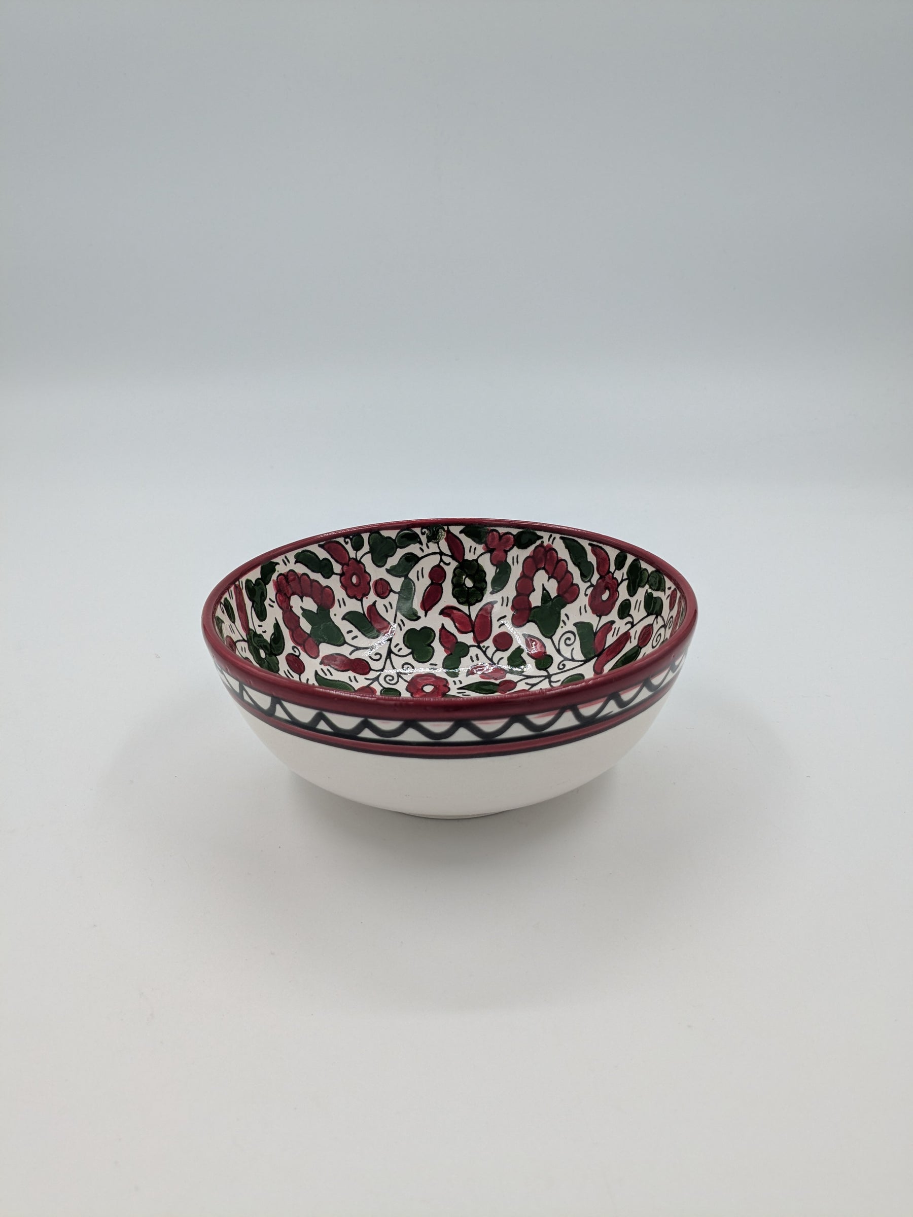 Kom 12 cm - bordeaux/groen