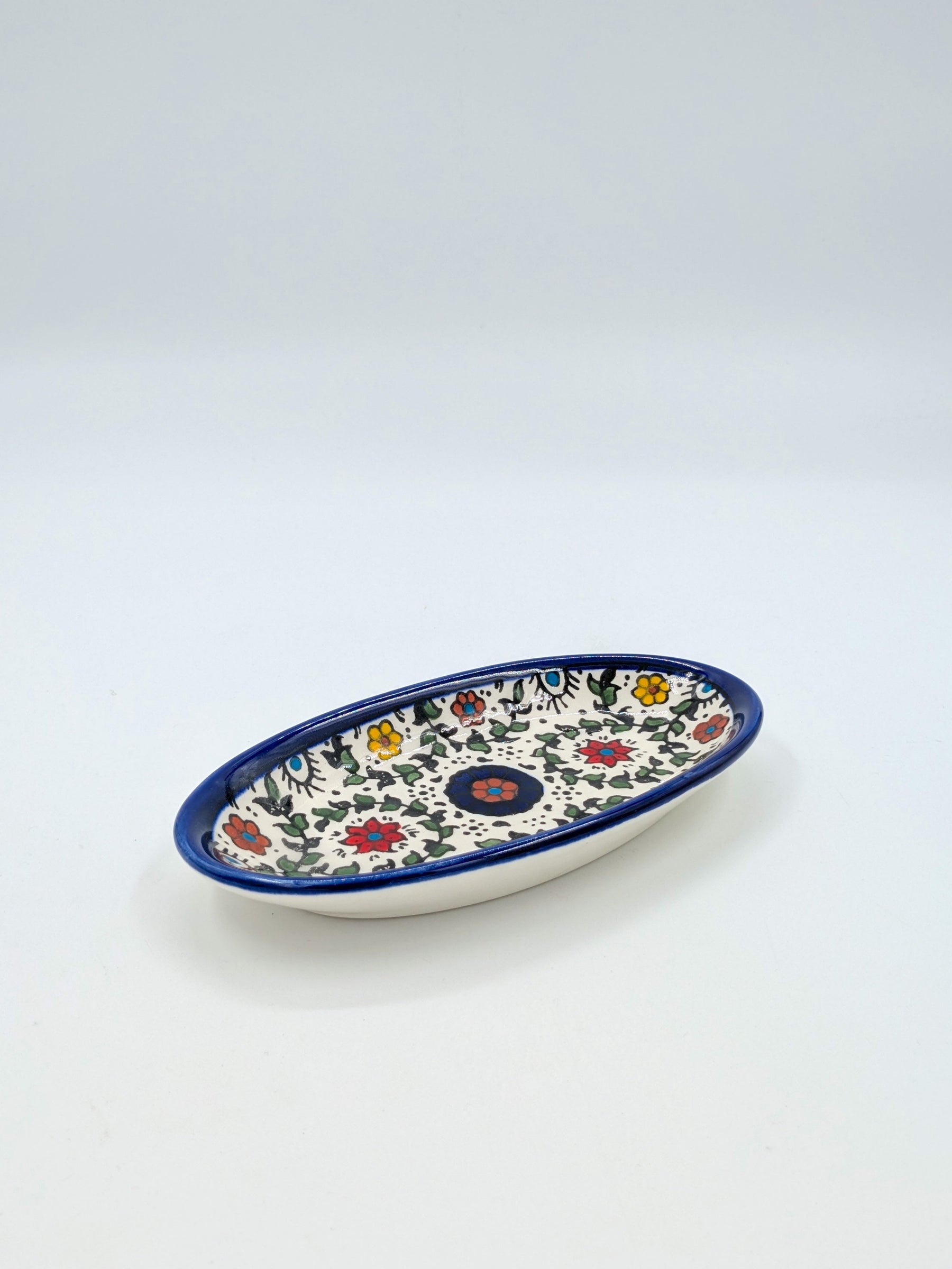 Plat de service ovale-ramallah multicolore