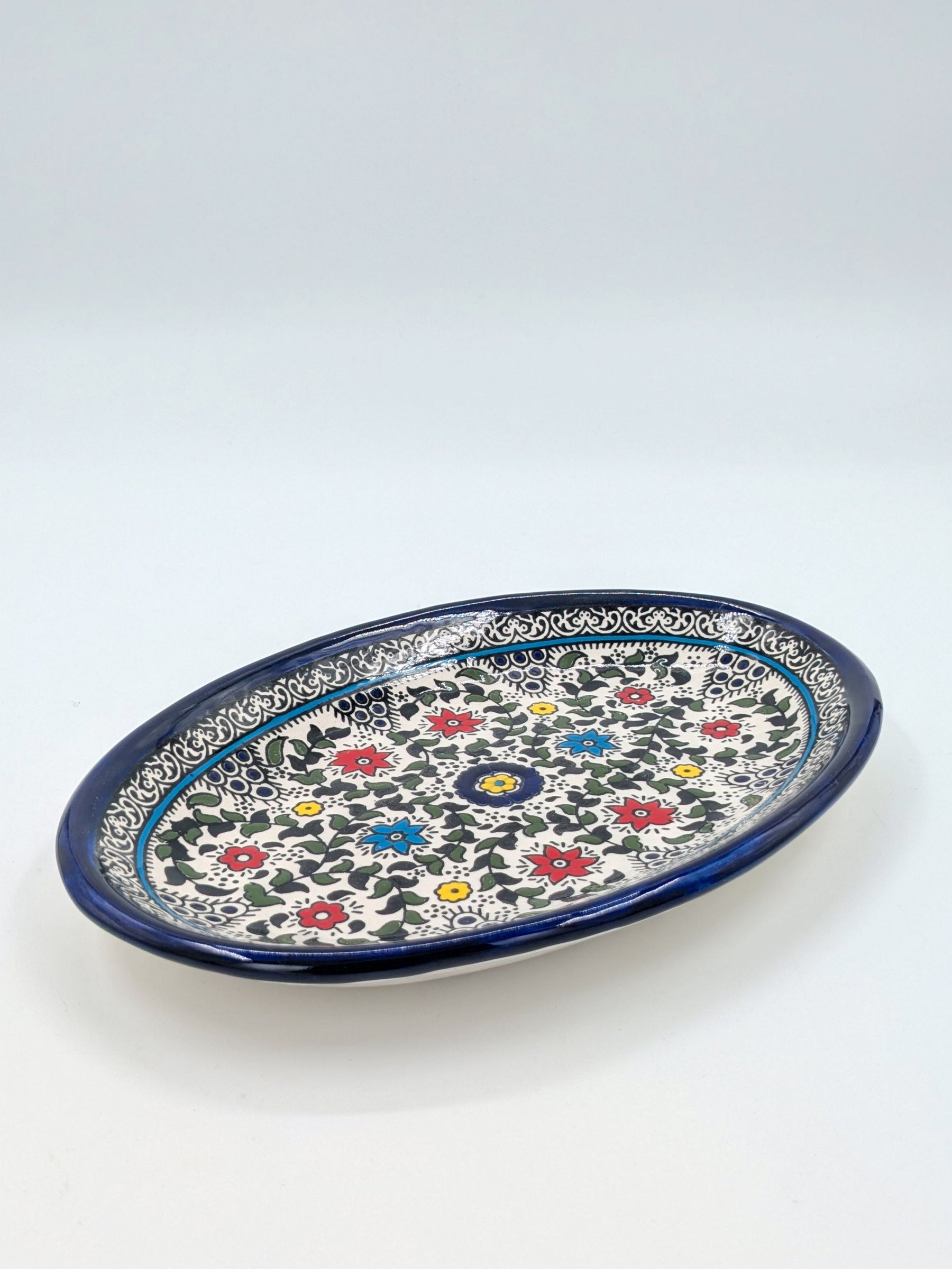 Plat de service ovale-ramallah multicolore