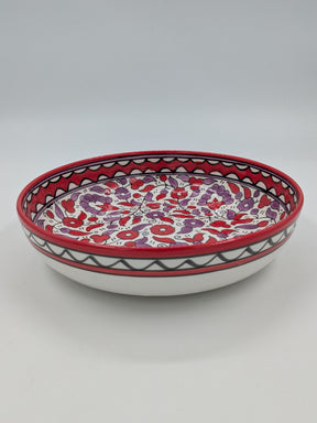 Serveringsfat 23 cm - röd/lavendel