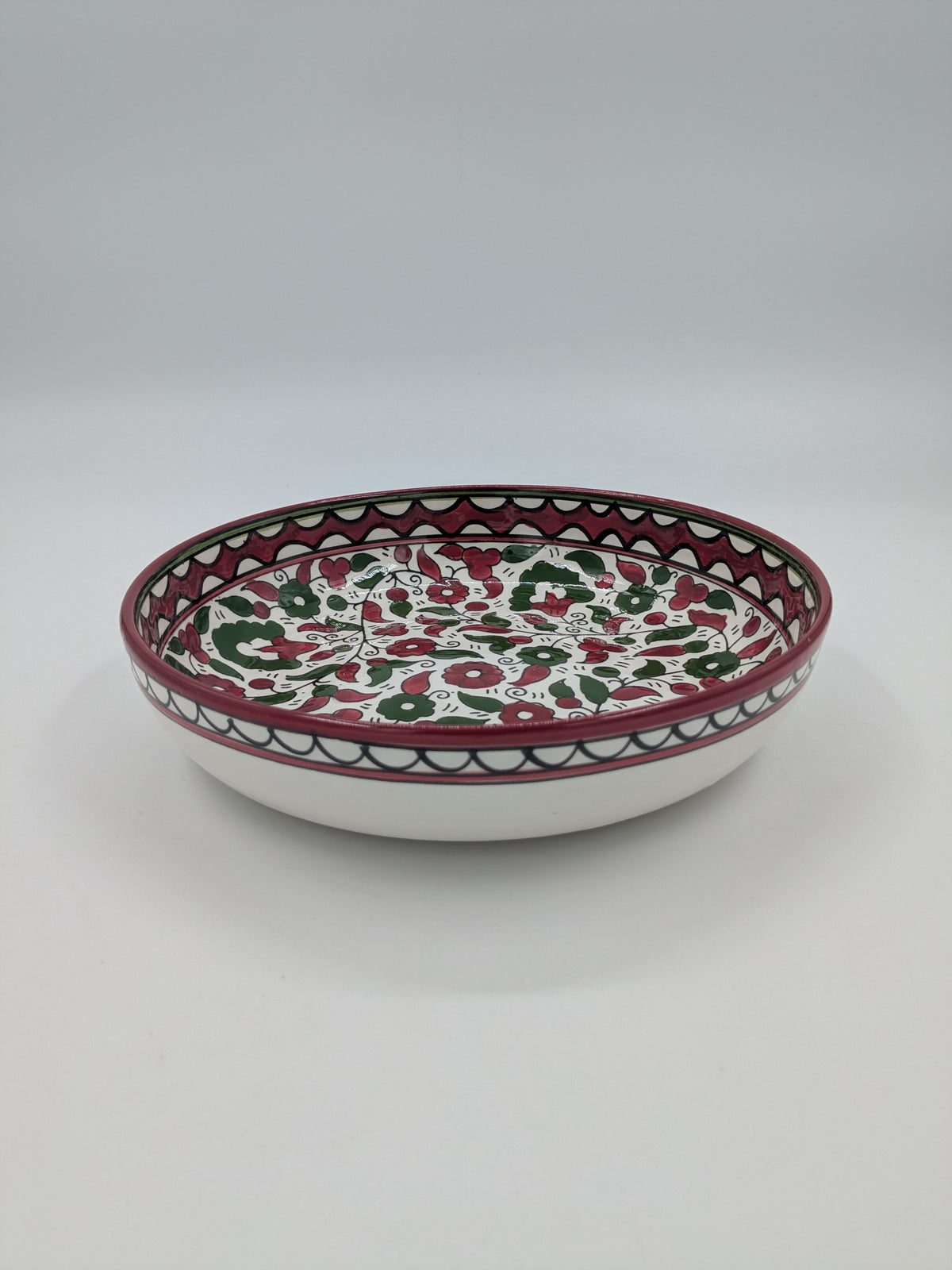 Bol de service 18 cm - bordeaux/vert