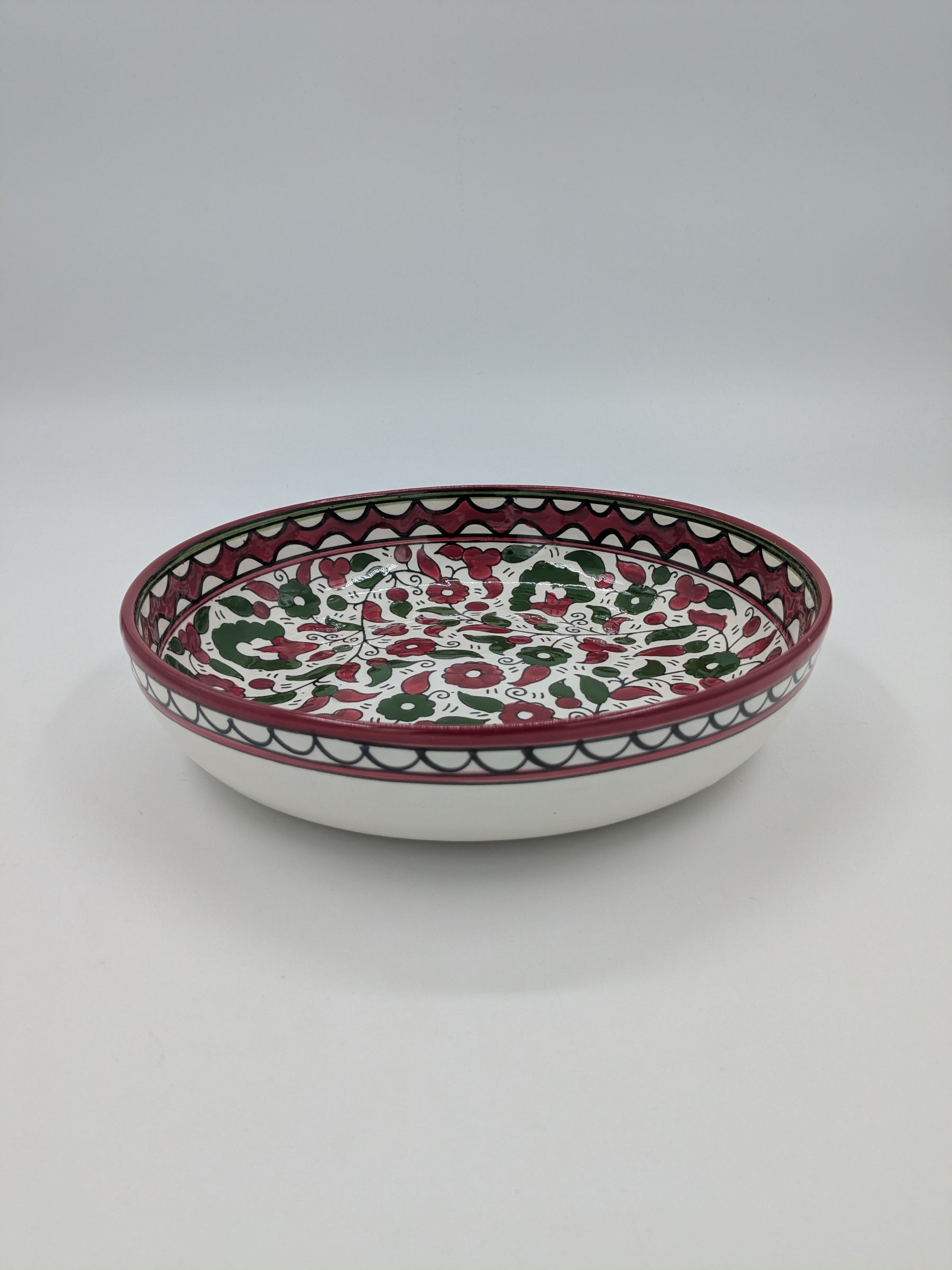 Servierschale 18 cm - Bordeaux/Grün