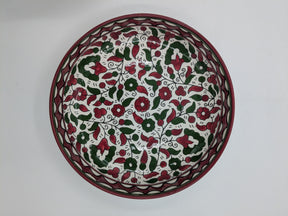 Servierschale 18 cm - Bordeaux/Grün