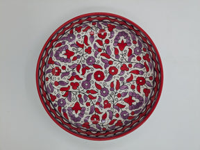 Serveringsfat 23 cm - röd/lavendel