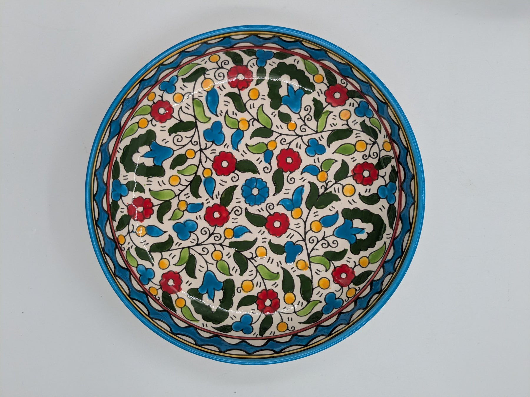 Serveringsskål 18 cm - bordeaux/grön