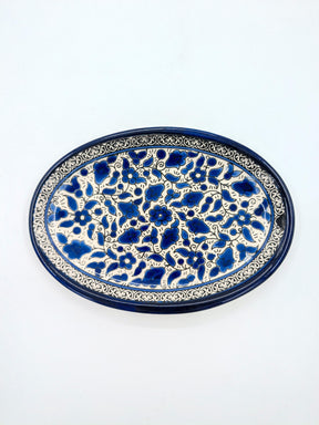 Oval serving dish - multi-coloured
