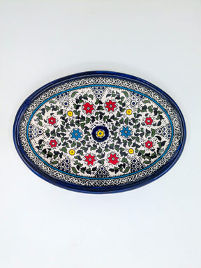 Plat de service ovale-ramallah multicolore