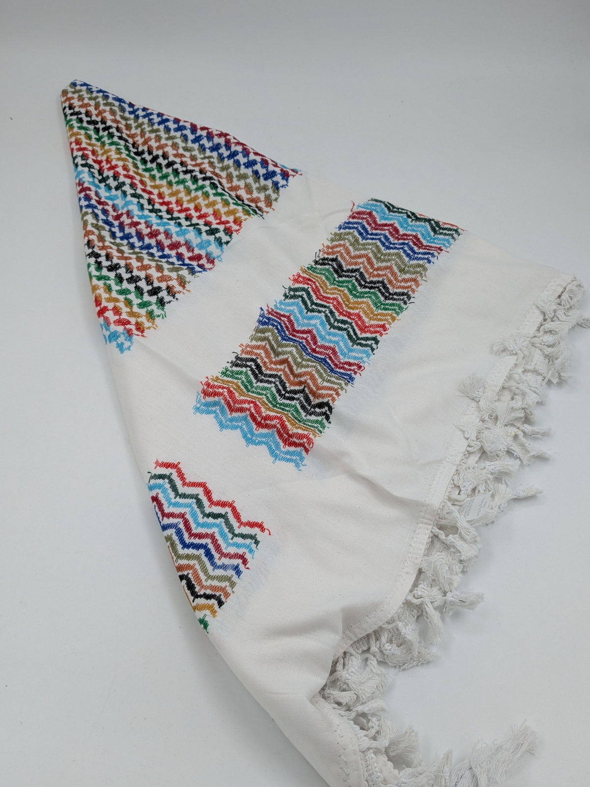 Auténtica kuffiyeh Hirbawi - blanco/multicolor