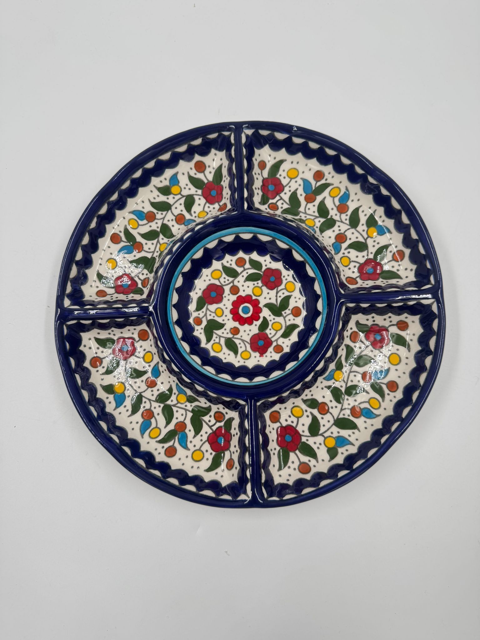 Traditionellt palestinskt serveringsfat med 5 fack - 30 cm