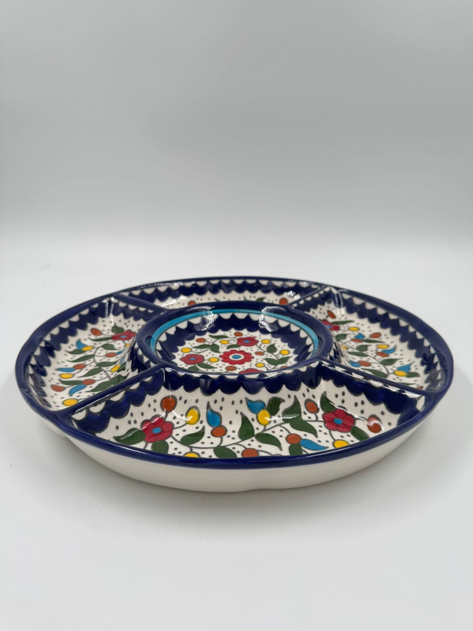 Traditionellt palestinskt serveringsfat med 5 fack - 30 cm