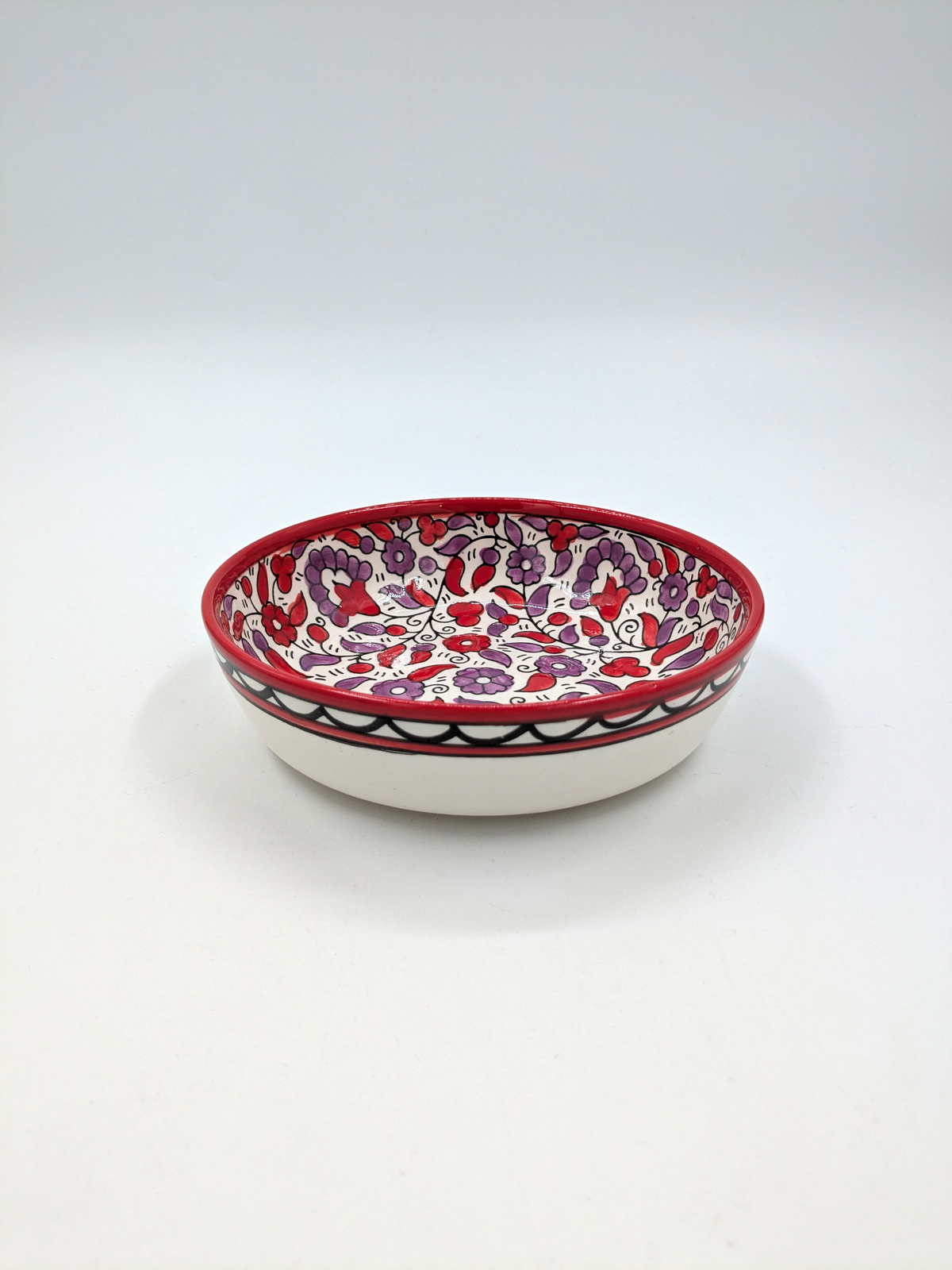 Tapasskål 11 cm - Röd/lavendel