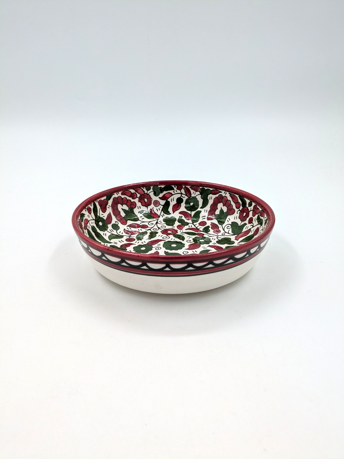 Tapasskål 11 cm - bordeaux/grön
