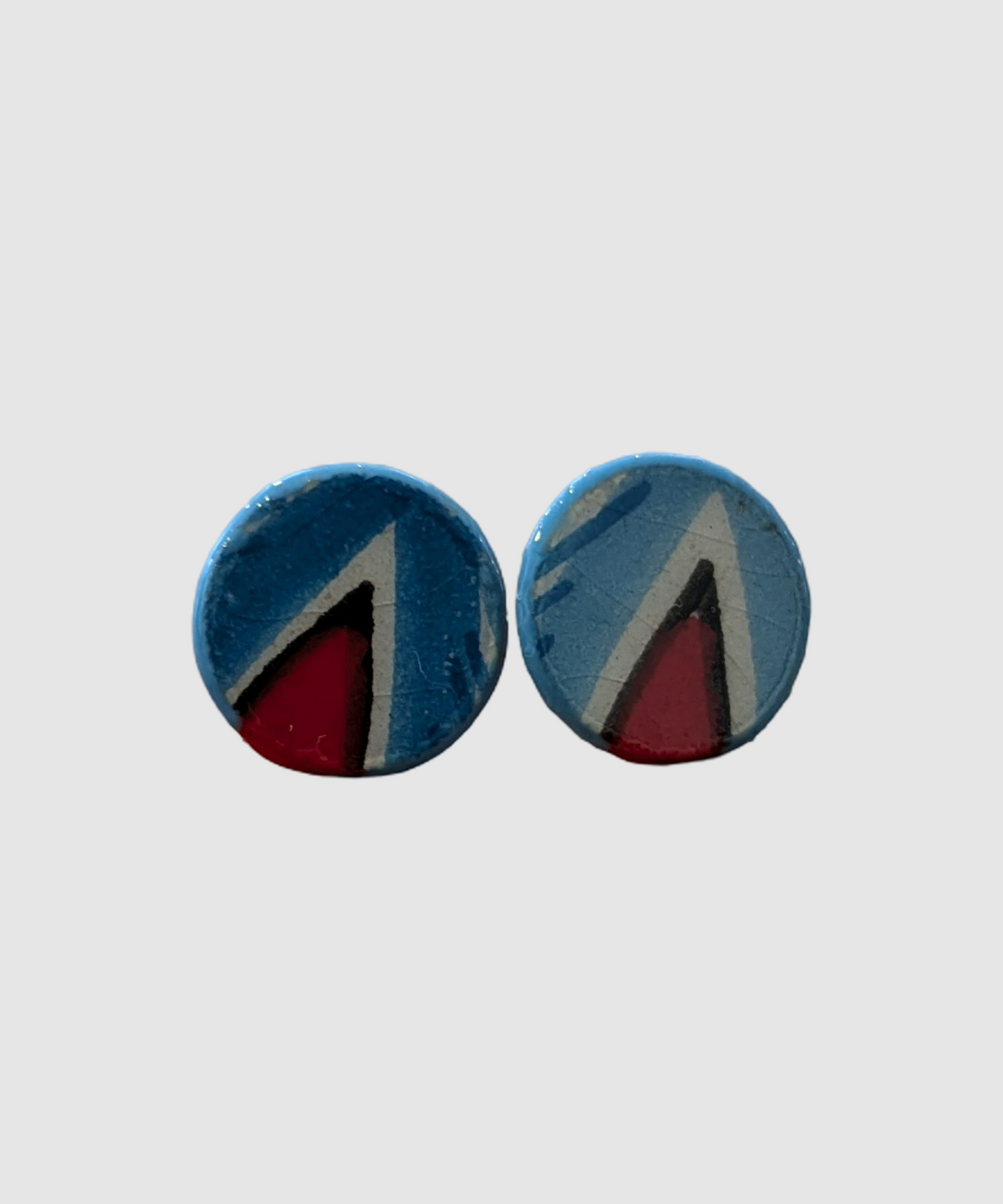 Boucles d'oreilles artisanales en céramique palestinienne- M