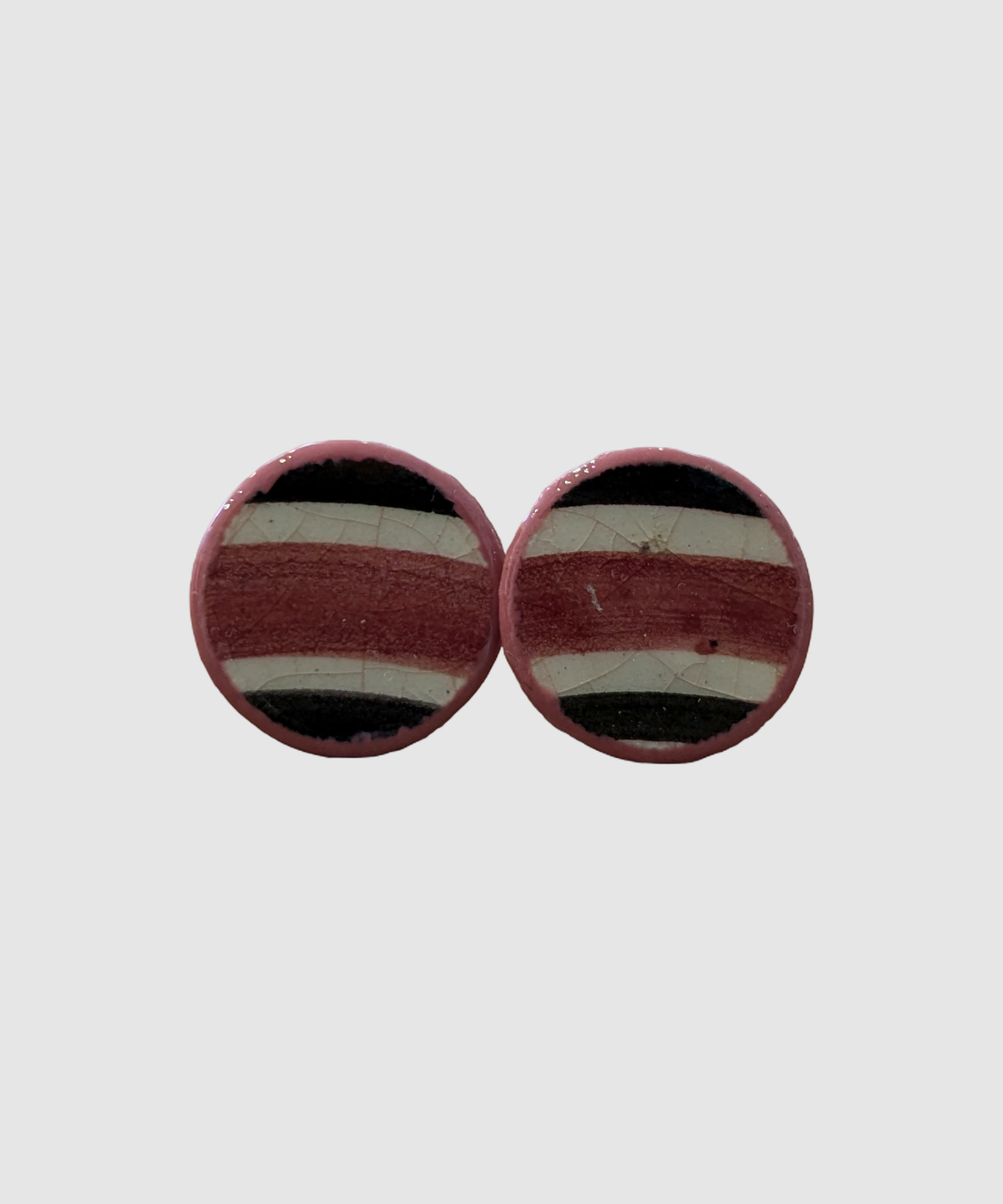 Handmade earrings made of Palestinian ceramics - Å