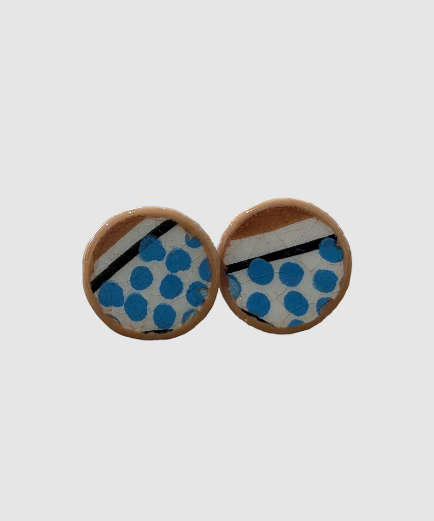 Boucles d'oreilles artisanales en céramique palestinienne-Å